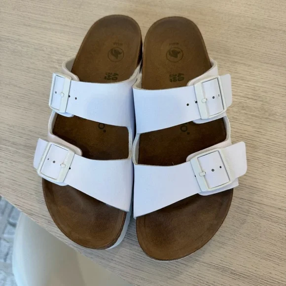 Birkenstock Papillio Arizona Flex Platform White Sandals 40 - Picture 5 of 12